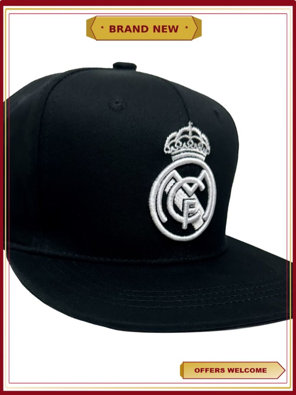 Real Madrid Snapback Hat Official Soccer Cap Embroidered Crest